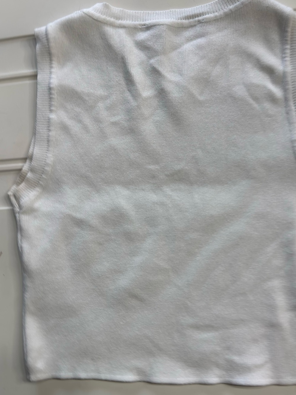 Zara Women’s Sz M White Ribbed Crop Top Shirt Tank - Picture 5 of 6